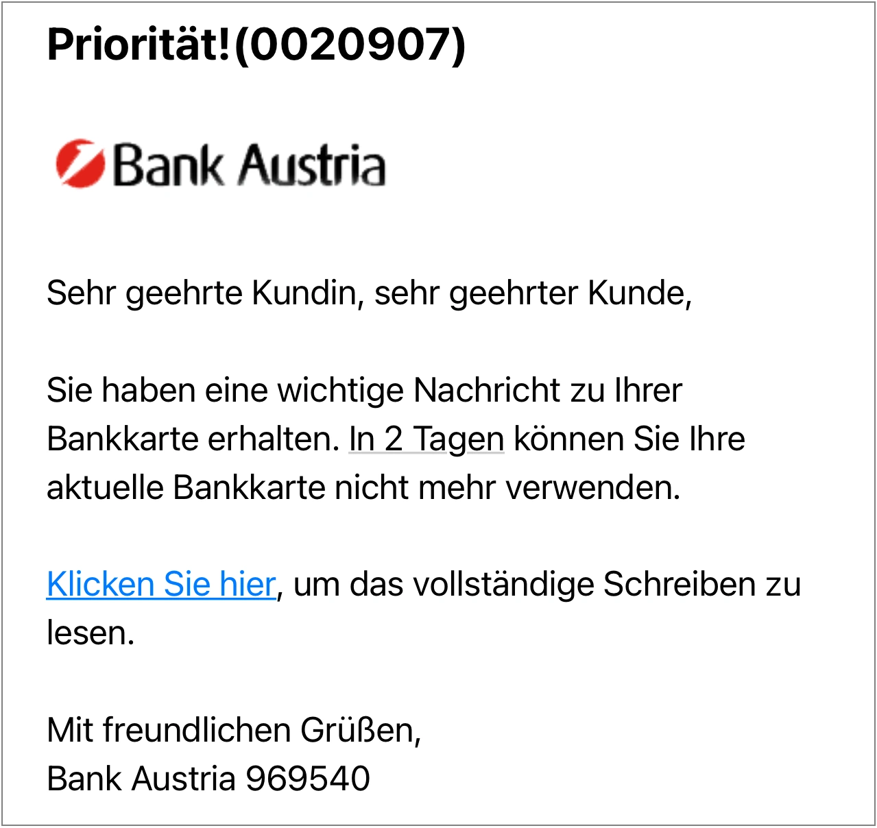 Phishing Bankkarte