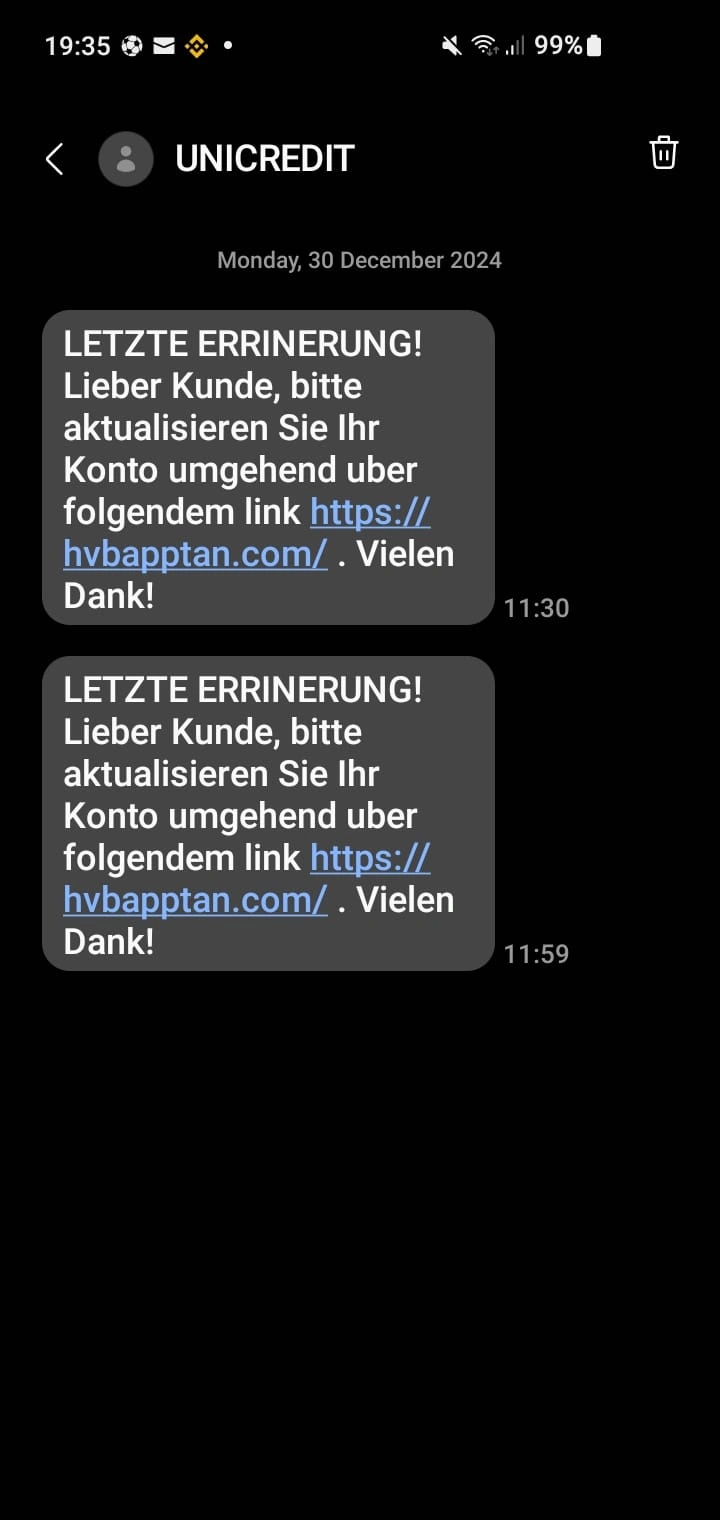 Phishing SMS