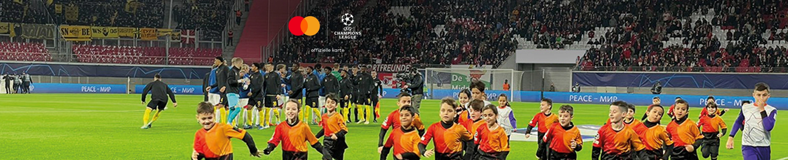 Spieler-Eskorte Kinder bei der UEFA Champions League