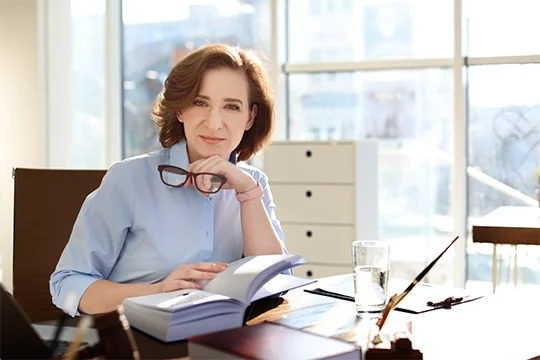 a lawyer at a desk