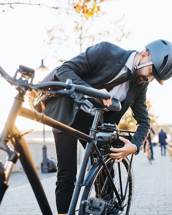 Ein Mann mit seinem E-Bike