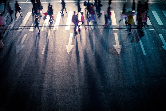 People on a zebra crossing