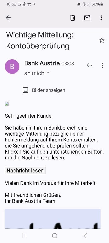 Phishing Nachricht 